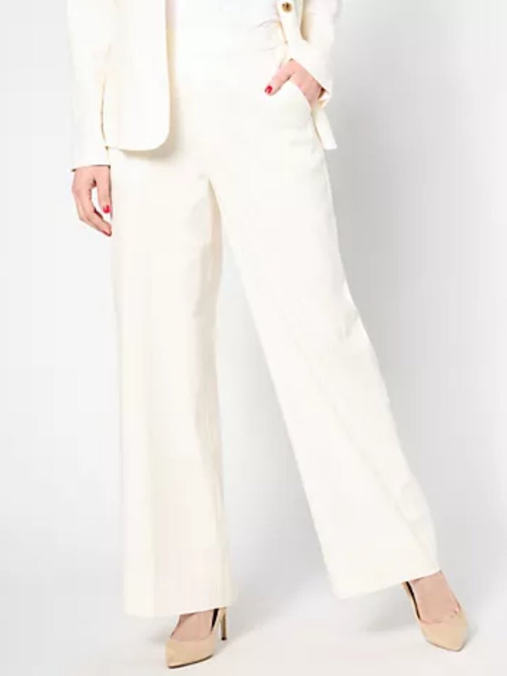 Studio Park x Leah Williams Tall Elevated Linen Wide Leg Pant,Ivory Sz 2XT a6668